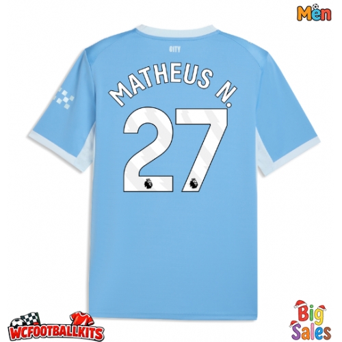Manchester City Matheus Nunes #27 Replica Home Stadium Shirt 2026-27 Short Sleeve
